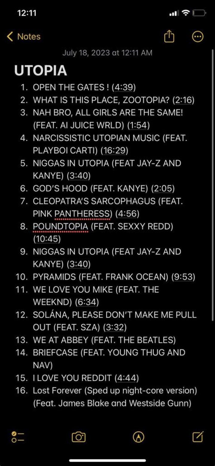 The Most Comprehensive Guide To The Utopia Tracklist And Features